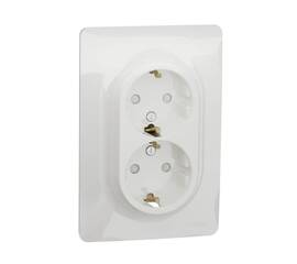 Розетка двойная Schneider Electric Unica New с/з со шторками NU206718