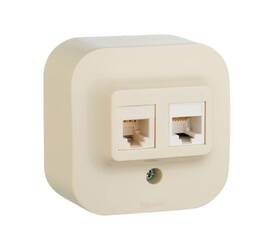 Розетка двойная RJ11+RJ45 Legrand Quteo 782251