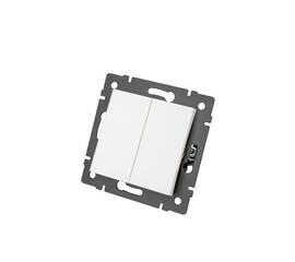 Механизм выключателя двухклавишный проходной Arlight SWT-MKP2-PL-WH-V (250V, 10A) 049892
