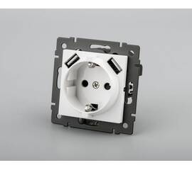 Механизм розетки с USB зарядкой Arlight SCT-MUAA-PL-WH-V (250V, 16A) 049818