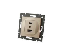 Механизм USB розетки Arlight SCT-MUAC-PL-GD-V (5V, 3A, QC4) 049841