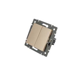 Механизм выключателя двухклавишный проходной Arlight SWT-MKP2-PL-GD-V (250V, 10A) 049895