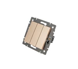 Механизм выключателя трехклавишный непроходной Arlight SWT-MK03-PL-GD-V (250V, 10A) 049899