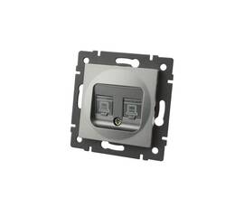 Механизм компьютерной розетки двойной Arlight SCT-MPC2-PL-GR-V (RJ-45, CAT6) 049851