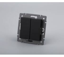 Механизм выключателя двухклавишный проходной Arlight SWT-MKP2-PL-BK-V (250V, 10A) 049893