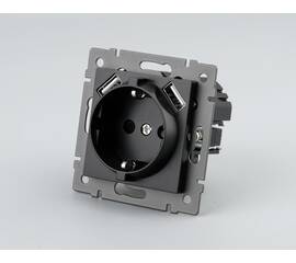 Механизм розетки с USB зарядкой Arlight SCT-MUAA-PL-BK-V (250V, 16A) 049819