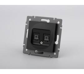Механизм компьютерной розетки двойной Arlight SCT-MPC2-PL-BK-V (RJ-45, CAT6) 049853