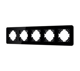 Рамка на 5 постов стеклянная Arlight FRM-OMALI-GS-5-BK 049705