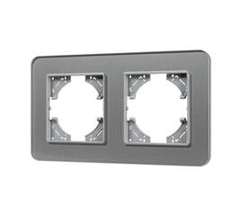 Рамка на 2 поста стеклянная Arlight FRM-OMALI-SFGS-2-GR 049710