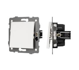 Механизм выключателя одноклавишный непроходной Arlight SWT-MK01-PL-WH-V (250V, 10A) 049867