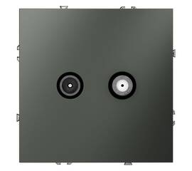Розетка телевизионная встраиваемая VOLTUM S70 оконечная TV+SAT, (титан) VLS060406