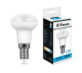 Лампа светодиодная Feron E14 5W 6400K Груша Матовая LB-439