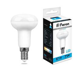 Лампа светодиодная Feron E14 7W 6400K Груша Матовая LB-450