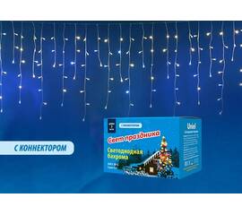 Уличная светодиодная гирлянда Uniel бахрома 220V теплый белый-белый ULD-B3010-200/TTK Warmwhite-White IP44 UL-00003949