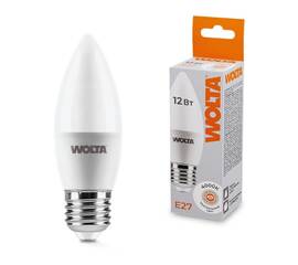 Светодиодная лампа WOLTA 12Вт 4000K Е27 свеча матовая 25SC12E27
