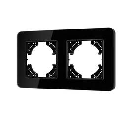Рамка на 2 поста стеклянная Arlight FRM-OMALI-GS-2-BK 049693