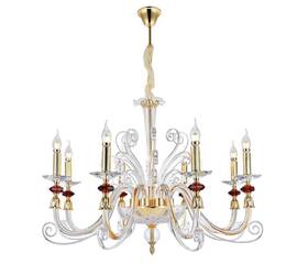 Подвесная люстра Crystal Lux Catarina SP8 V2 Gold/Transparent-Cognac