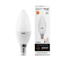 Лампа светодиодная Gauss E14 10W 3000K матовая 33110