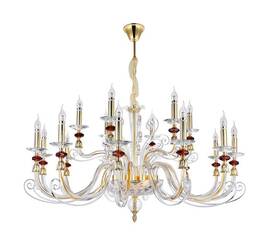 Подвесная люстра Crystal Lux Catarina SP12+6 V2 Gold/Transparent-Cognac