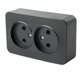 Розетка двойная 2P Stekker София черный матовый MST10-12-05 49496