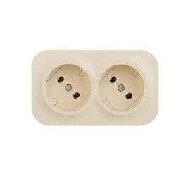 Розетка 2х2К Legrand Quteo 16A 250V слоновая кость 782261