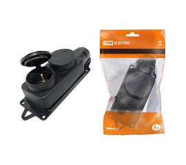 Розетка двойная 2P+PE TDM Electric с заглушками SQ0612-0010