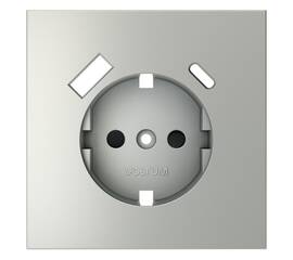 Накладка для розетки с заземлением и защитными шторками, с USB A+C Voltum S70 (сталь) VLS001005