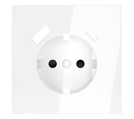 Накладка для розетки с заземлением и защитными шторками, с USB A+C Voltum S70 (белый глянцевый) VLS0