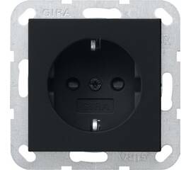 Розетка Schuko с защитными шторками 16A 250V~ 2P+T, цвет Антрацит