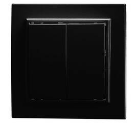 Выключатель двухклавишный Stekker Эрна черный PSW10-9004-03 39473