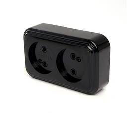 Розетка двойная 2P Stekker Брест черный PST16-30-20 39694