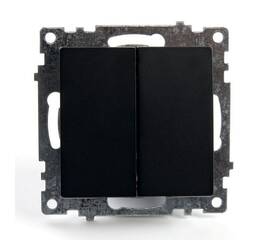 Выключатель двухклавишный Stekker Катрин черный GLS10-7104-05 39606