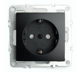 Розетка 2P+E Stekker Эрна черный PST16-9110-03 49154