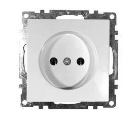 Розетка 2P Stekker Катрин со шторками белый GLS10-7109-01 39303