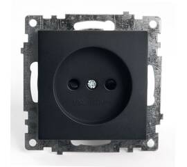 Розетка 2P Stekker Катрин со шторками черный GLS10-7109-05 39609