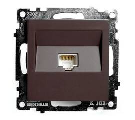 Розетка компьютерная RJ-45 Stekker Катрин шоколад GLS00-7107-04 49023