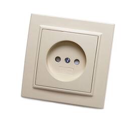 Розетка 2P Stekker Эрна со шторками слоновая кость PST10-9009-02 39235