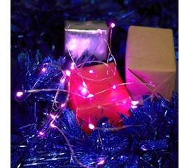 Светодиодная гирлянда Feron Линейная Роса на батарейках 2*AA розовая CL570 48602