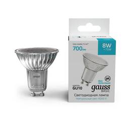 Лампа светодиодная Gauss Basic GU10 8W 4000K матовая 10106282