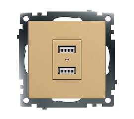 Розетка 2хUSB Stekker Катрин золото GLS10-7115-08 49229