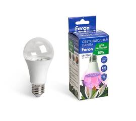 Лампа светодиодная для растений Feron LB-7060 E27 10W красно-синий спектр 38275