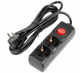 Удлинитель Uniel Ultra 2гн х 3м с/з S-GCU2-3B Black UL-00010011