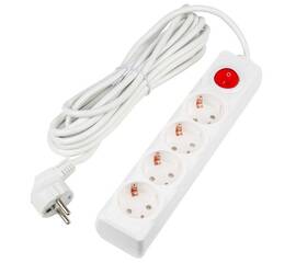 Удлинитель Uniel Ultra 4гн х 5м с/з S-GCU4-5B White UL-00010024