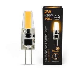 Лампа светодиодная Gauss G4 2W 3000K прозрачная 107707102
