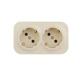 Розетка 2х2К+З Legrand Quteo 16A 250V со шторками слоновая кость 782267