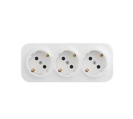 Розетка 3х2К+З Legrand Quteo 16A 250V со шторками белая 782238