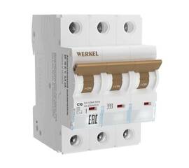 Автоматический выключатель Werkel 3P 10А C 4,5кА W903P104 4690389192777