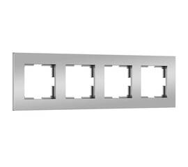 Рамка на 4 поста Werkel Slab серебро матовый W0042965 4690389193545