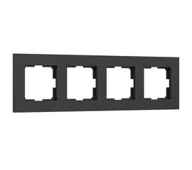 Рамка на 4 поста Werkel Slab черный матовый W0042908 4690389193477
