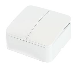 Выключатель двухклавишный Stekker белый MSW10-20-01 49289